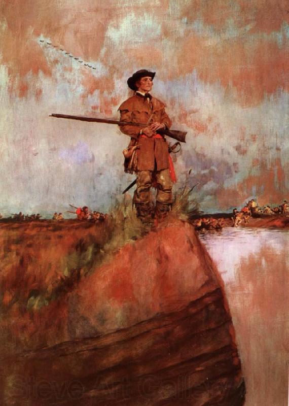 Howard Pyle George Rogers Clark on his way to kaskaskia France oil painting art